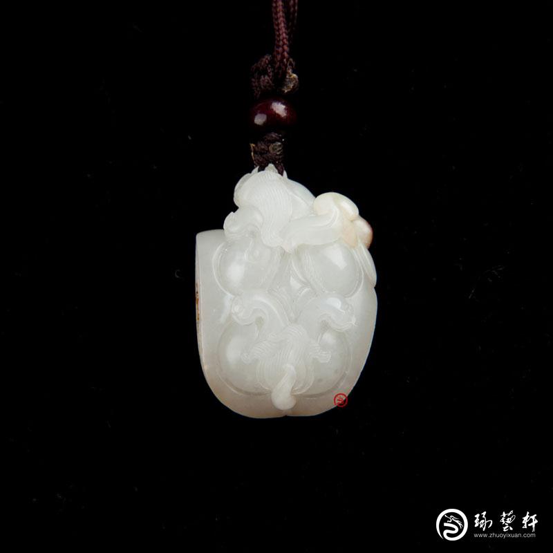 【琢藝軒】新疆和田玉紅皮白玉籽玉掛件 龍龜 15克
