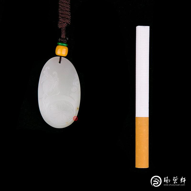 【琢藝軒】新疆和田玉灑金皮白玉籽玉掛件 祥瑞 21克