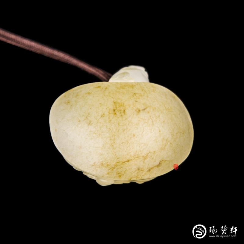 【琢藝軒】新疆和田玉黃皮白玉籽玉掛件 ?龍龜 10克