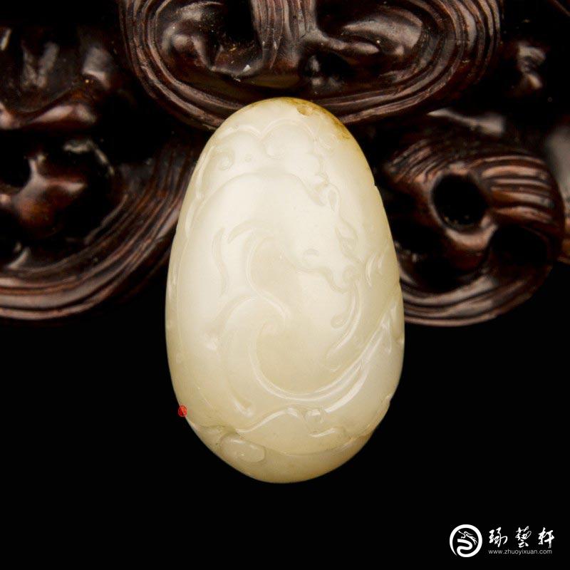 【琢艺轩】新疆和田玉黄沁白玉籽玉挂件 代代封侯  10克