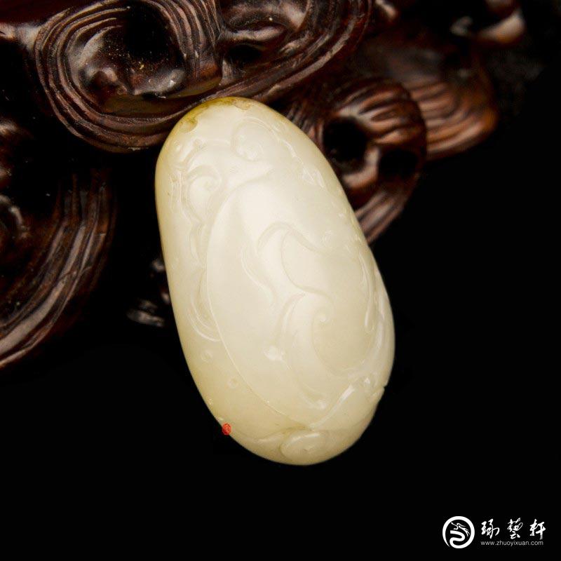 【琢艺轩】新疆和田玉黄沁白玉籽玉挂件 代代封侯  10克