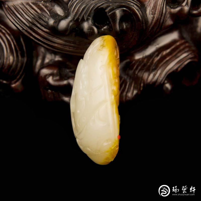 【琢艺轩】新疆和田玉黄沁白玉籽玉挂件 代代封侯  10克