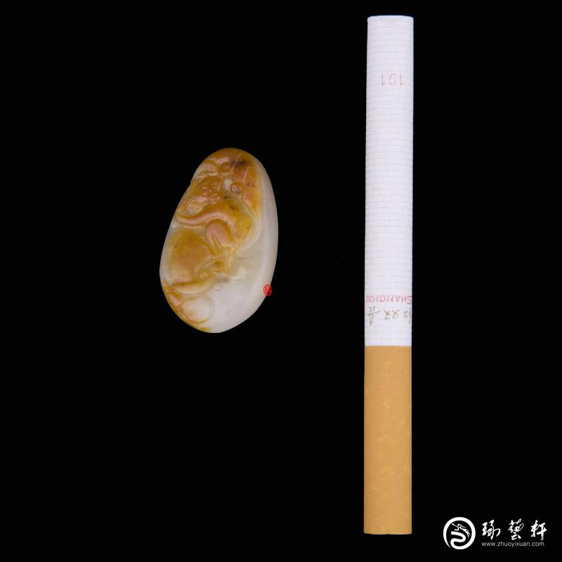 【琢艺轩】新疆和田玉黄沁白玉籽玉挂件 代代封侯  10克