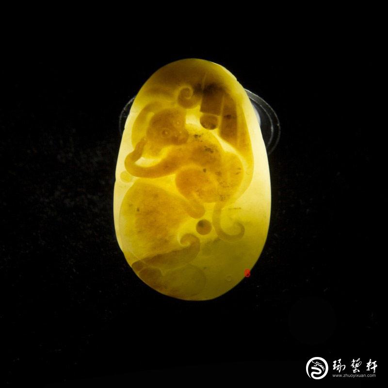 【琢艺轩】新疆和田玉黄沁白玉籽玉挂件 代代封侯  10克