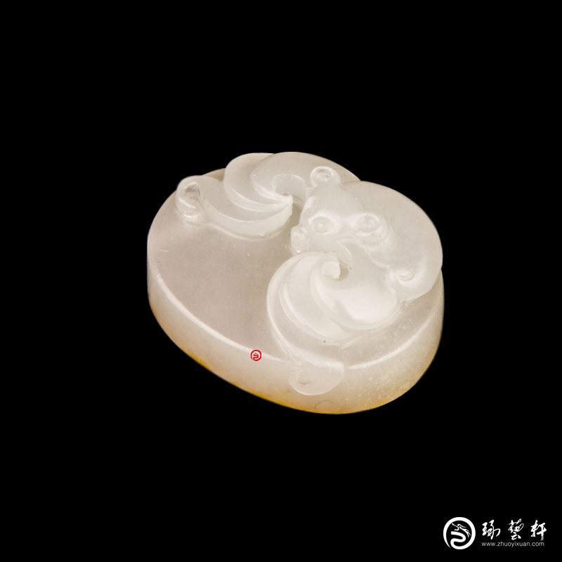 【琢藝軒】新疆和田玉紅皮白玉籽玉掛件  福在眼前  4克