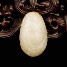 【琢艺轩】新疆和田玉黄沁白玉籽玉挂件 代代封侯  10克