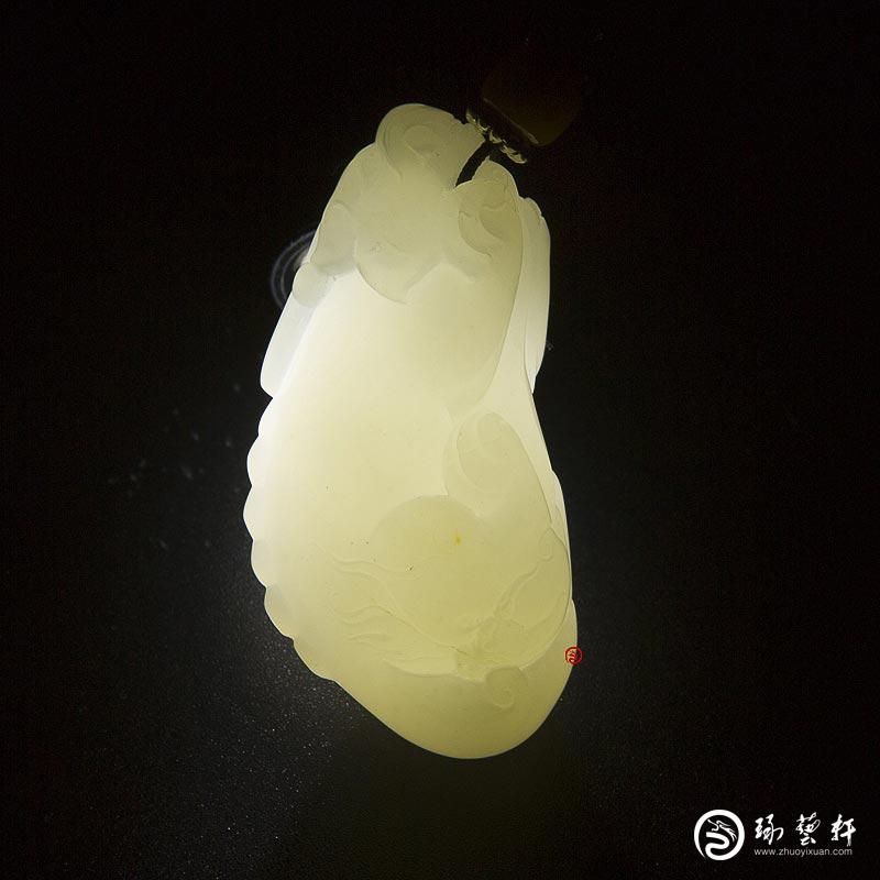 【琢藝軒】新疆和田玉白玉籽玉掛件 貔貅 37克