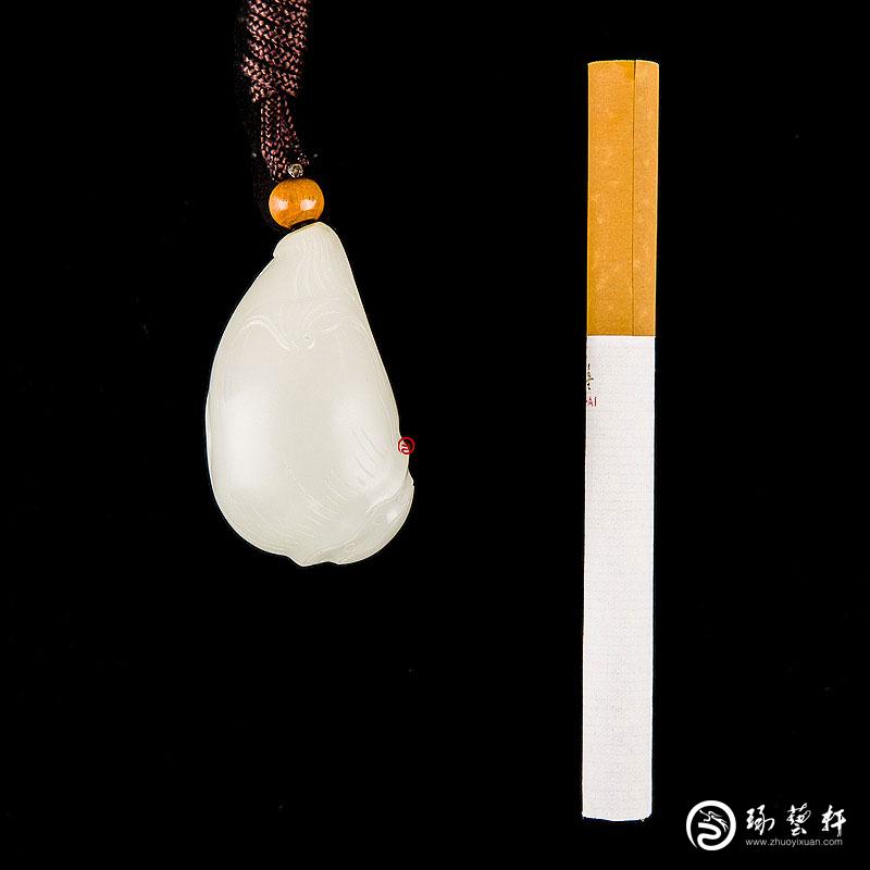 【琢艺轩】新疆和田玉洒金皮白玉籽玉挂件 萌芽 24.5克