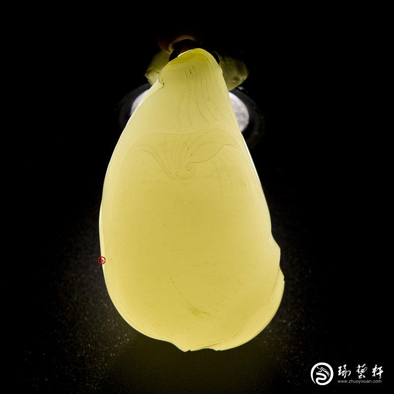 【琢艺轩】新疆和田玉洒金皮白玉籽玉挂件 萌芽 24.5克