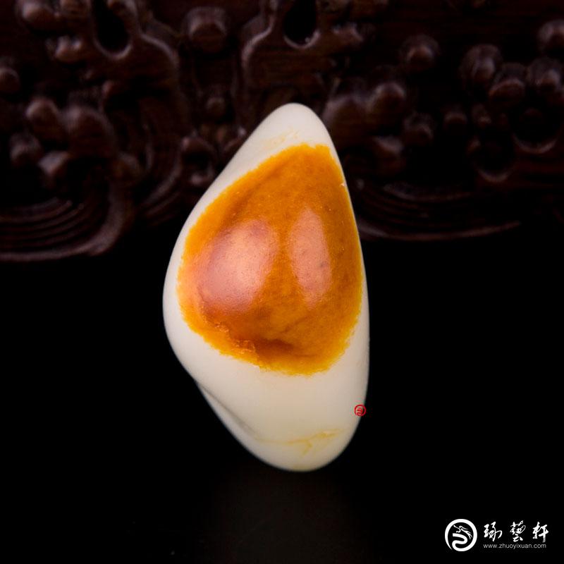 【琢艺轩】新疆和田玉红沁羊脂白玉籽玉 原石 64.8克