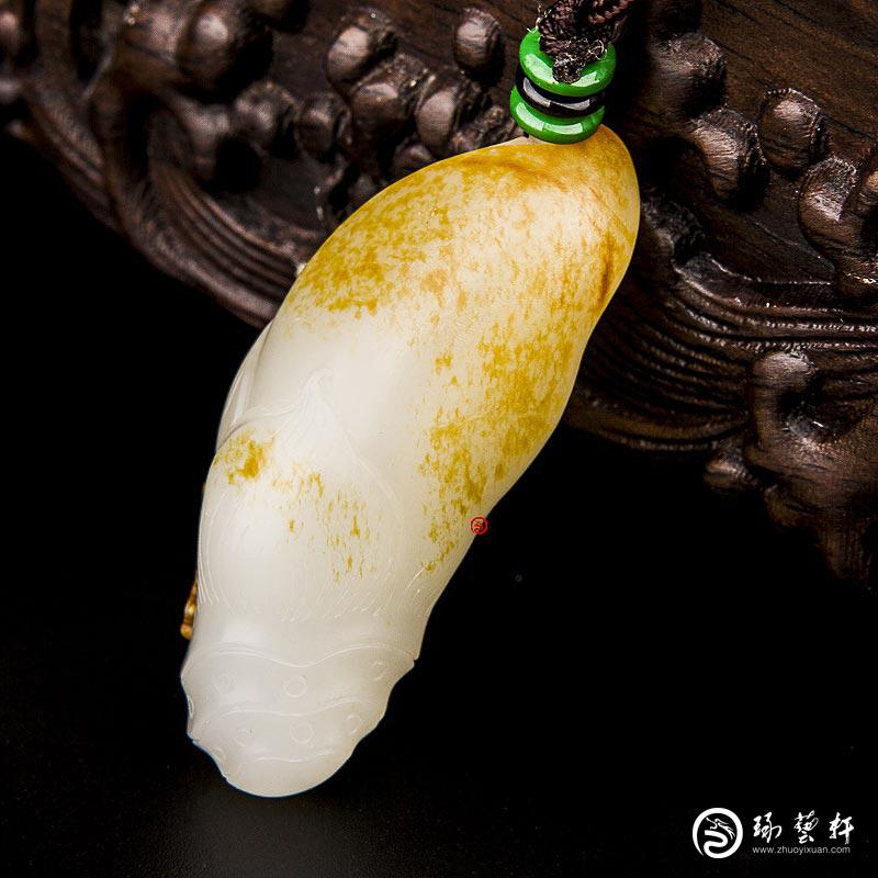 【琢艺轩】新疆和田玉红皮一级白玉籽玉挂件（独籽） 节节高 22.2克