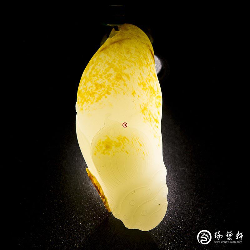 【琢艺轩】新疆和田玉红皮一级白玉籽玉挂件（独籽） 节节高 22.2克