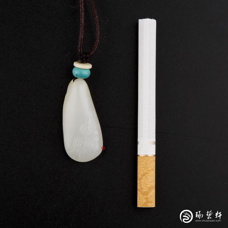 【琢藝軒】新疆和田玉黃皮一級白玉籽玉掛件 十二生肖-龍 11克