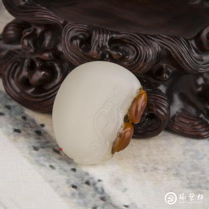 【琢藝軒】俄羅斯玉紅皮黑皮雙色籽玉掛件 安居樂業(yè) 16.8克
