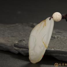 【琢藝軒】新疆和田玉秋梨皮白玉籽玉掛件（獨(dú)籽） 遠(yuǎn)行 10.8克