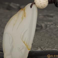 【琢藝軒】新疆和田玉秋梨皮白玉籽玉掛件（獨(dú)籽） 遠(yuǎn)行 10.8克