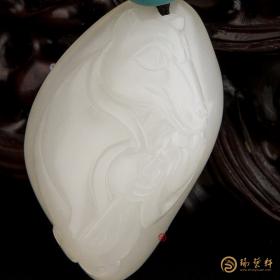 【琢艺轩】新疆和田玉白皮一级白玉籽玉挂件 十二生肖-狗 10.3克