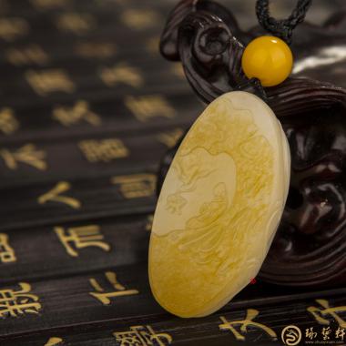 【琢藝軒】新疆黃皮白玉籽玉掛件 悟 15克