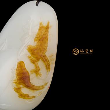 【琢藝軒】新疆和田紅皮一級(jí)白玉籽玉掛件 福壽如意 20.8克