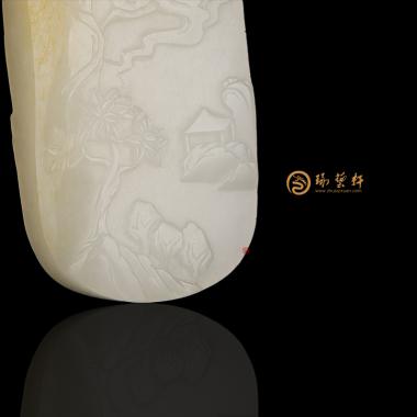 【琢艺轩】新疆和田黄皮白玉籽玉牌子 春色 42.8克