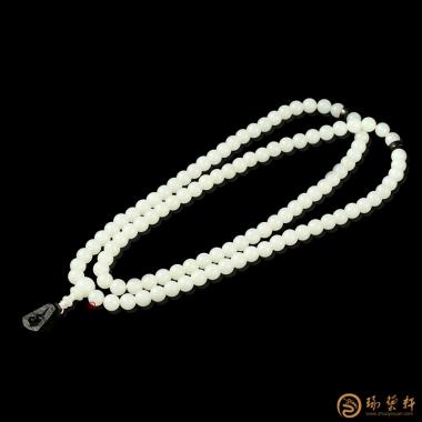 【琢藝軒】新疆和田白玉籽玉手串 108顆 84.8克
