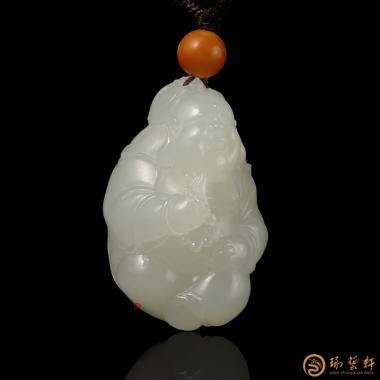 【琢藝軒】新疆和田白玉籽玉掛件 彌勒佛 14克
