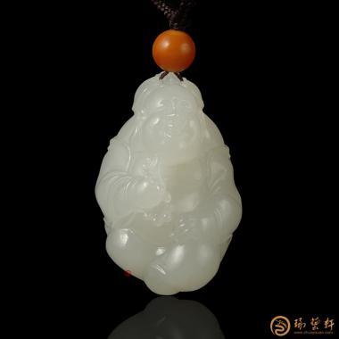 【琢藝軒】新疆和田白玉籽玉掛件 彌勒佛 14克