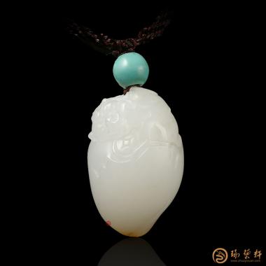 【琢藝軒】新疆和田紅皮一級白籽玉掛件 福壽延年 9克
