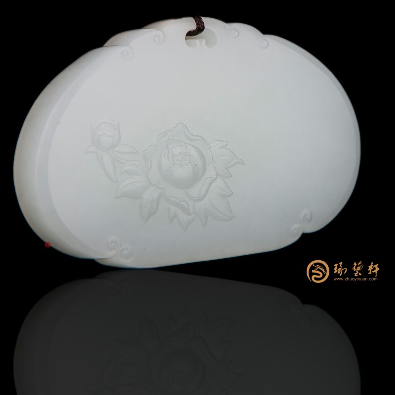 【琢艺轩】新疆和田一级白籽玉挂件 富贵平安 36.5克
