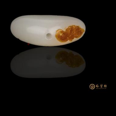 【琢艺轩】新疆和田红皮羊脂白玉籽玉挂件 财福双至 9.2克