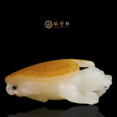 【琢艺轩】新疆和田红皮羊脂白籽玉挂件 龙龟 33克