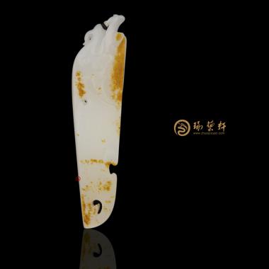 【琢艺轩】新疆和田红皮一级白籽玉挂件 府上有龙 14.8克