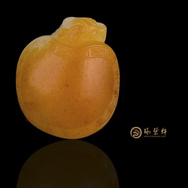 【琢艺轩】新疆和田红沁白玉籽玉挂件 龙龟 36.6克
