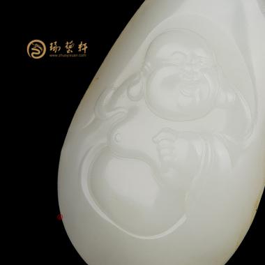 【琢艺轩】新疆和田洒金皮白玉籽玉挂件 弥勒佛 18.4克（独籽）