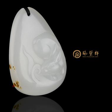 【琢藝軒】新疆和田紅皮羊脂白籽玉掛件 前途似錦 12克