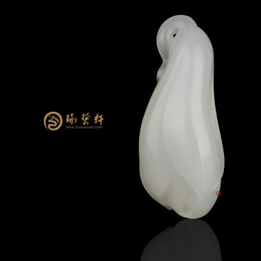 【琢藝軒】新疆和田白玉籽玉掛件 蘭花 10.5克