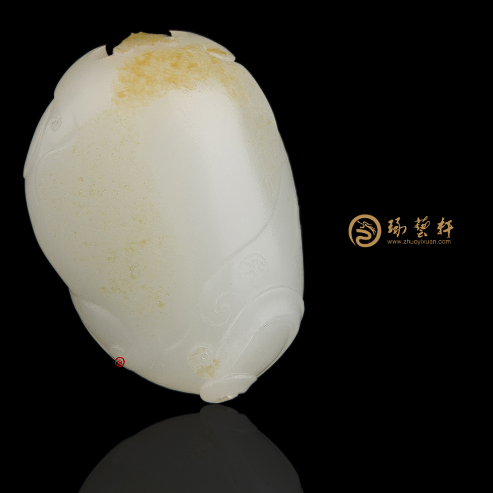 【琢艺轩】新疆和田黄皮一级白玉籽玉挂件 弥勒佛 26.3克