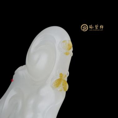 【琢藝軒】新疆和田黃皮一級白籽玉掛件 如意 12.7克