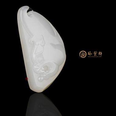 【琢艺轩】新疆和田洒金皮一级白籽玉挂件 仿古龙 11.5克