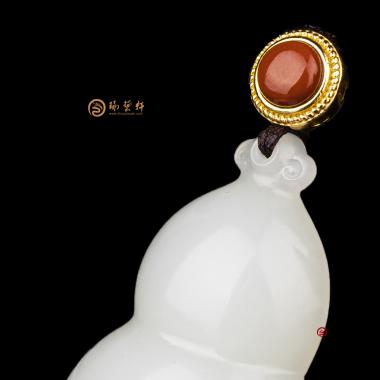 【琢艺轩】新疆和田红皮一级白籽玉挂件 福禄 18.5克