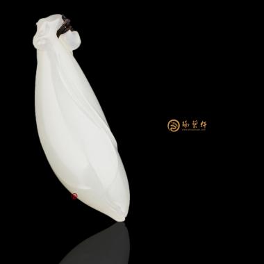 【琢艺轩】新疆和田红皮白玉籽玉挂件 兰花 10.4克