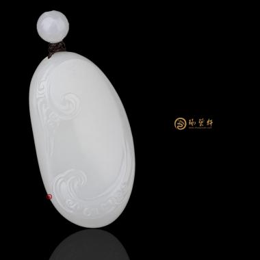 【琢藝軒】新疆和田白皮羊脂白籽玉掛件 古韻 28克