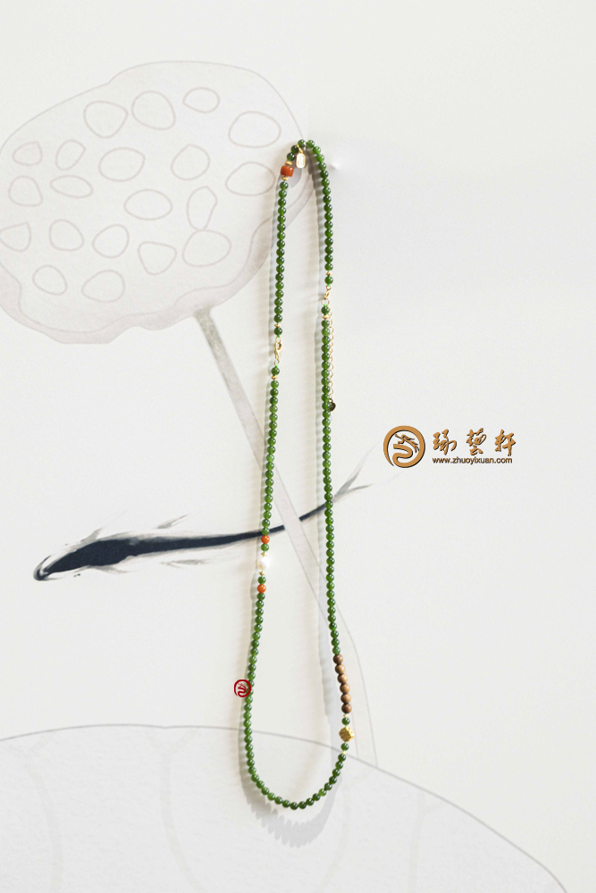 【琢藝軒】俄羅斯碧玉 項(xiàng)鏈/手鏈 18.3克