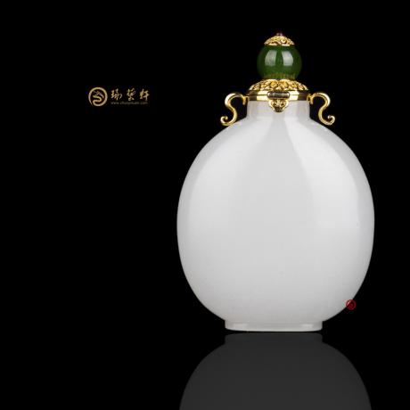新疆和田羊脂白籽玉把件 鼻烟壶 42.8克
