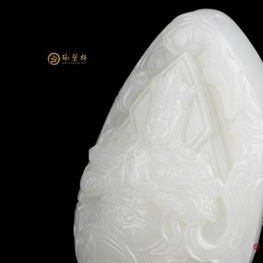 【琢藝軒】穆宇靜 新疆和田羊脂白玉把件 韋陀菩薩 109.5克