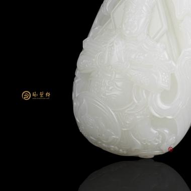 【琢藝軒】穆宇靜 新疆和田羊脂白玉把件 韋陀菩薩 109.5克