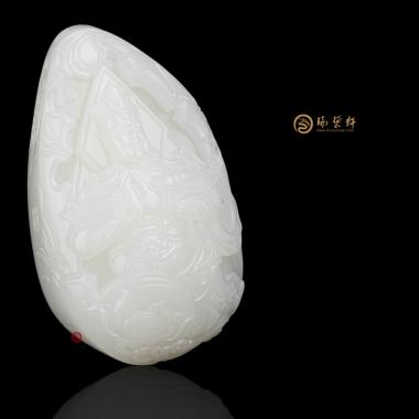 【琢藝軒】穆宇靜 新疆和田羊脂白玉把件 韋陀菩薩 109.5克