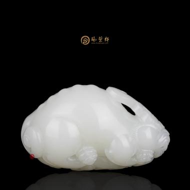 【琢藝軒】新疆和田羊脂白籽玉把件 貔貅 87.8克