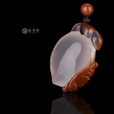 【琢藝軒】南紅凍石掛件 福壽 7克
