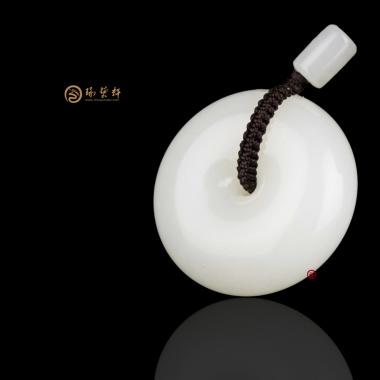 【琢艺轩】新疆和田白玉籽玉挂件 平安扣 32克